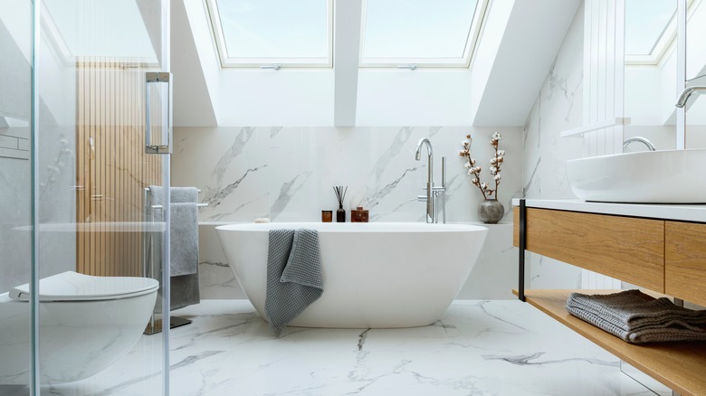 modern bathroom with soaking tub