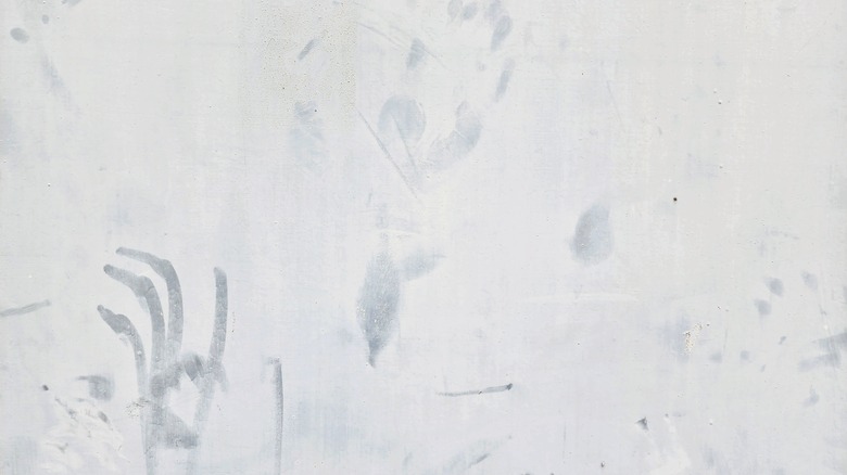 Handprint stains on wall 